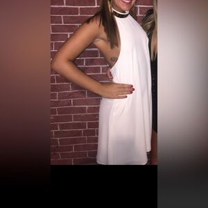 High neck detailed slip dress